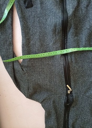 Gri Midi Fermuarlı Kadın Kaban - Görsel 3