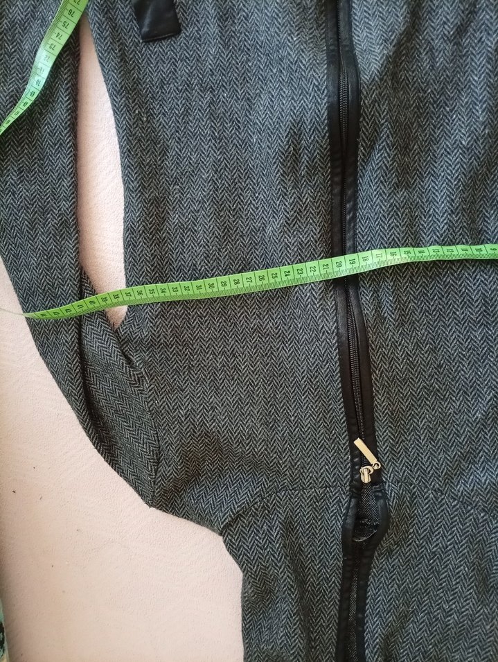 Gri Midi Fermuarlı Kadın Kaban - Görsel 3