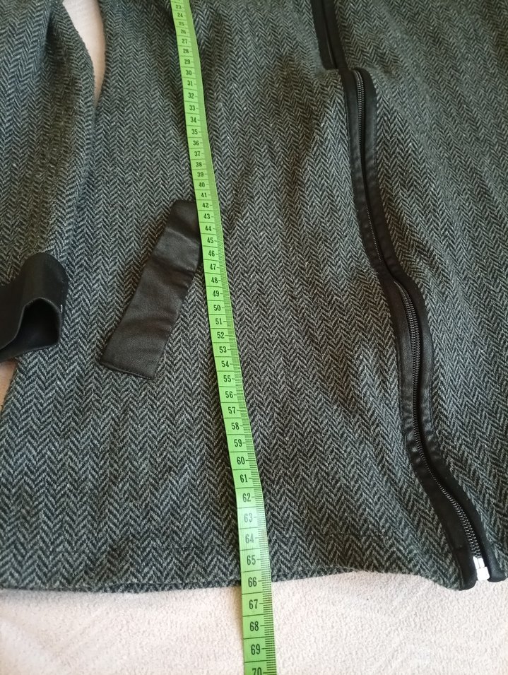 Gri Midi Fermuarlı Kadın Kaban - Görsel 2