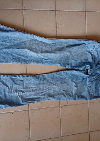 Kadın Mavi Bol Kesim Kot Pantolon - Görsel 2