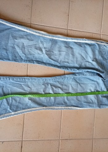 Kadın Mavi Bol Kesim Kot Pantolon - Görsel 4