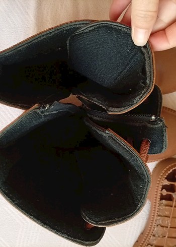 Kahverengi Deri Kadın Topuklu Bot - Görsel 4