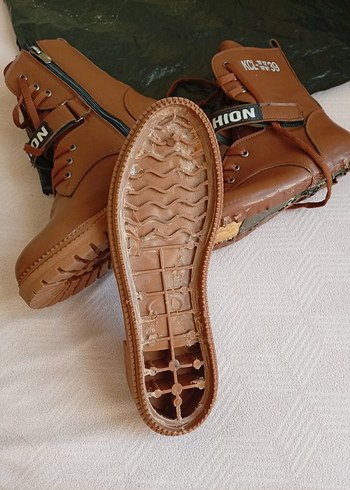 Kahverengi Deri Kadın Topuklu Bot - Görsel 5