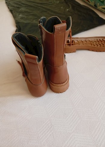 Kahverengi Deri Kadın Topuklu Bot - Görsel 9