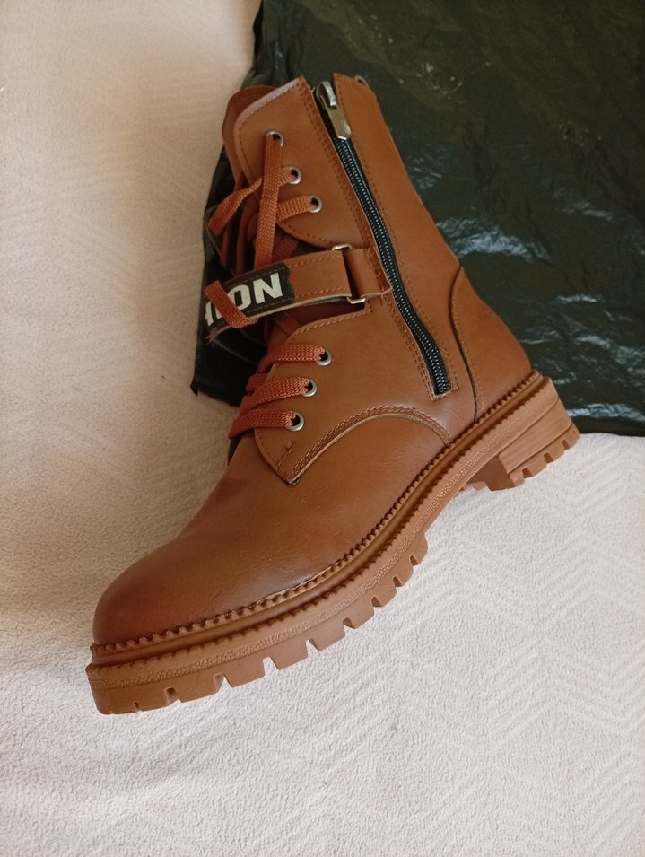 Kahverengi Deri Kadın  Topuklu Bot - Görsel 2