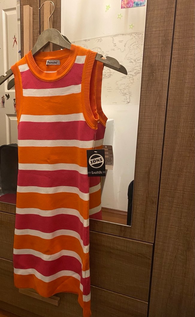 Pomella Turuncu Baskılı Kadın Triko - Görsel 4