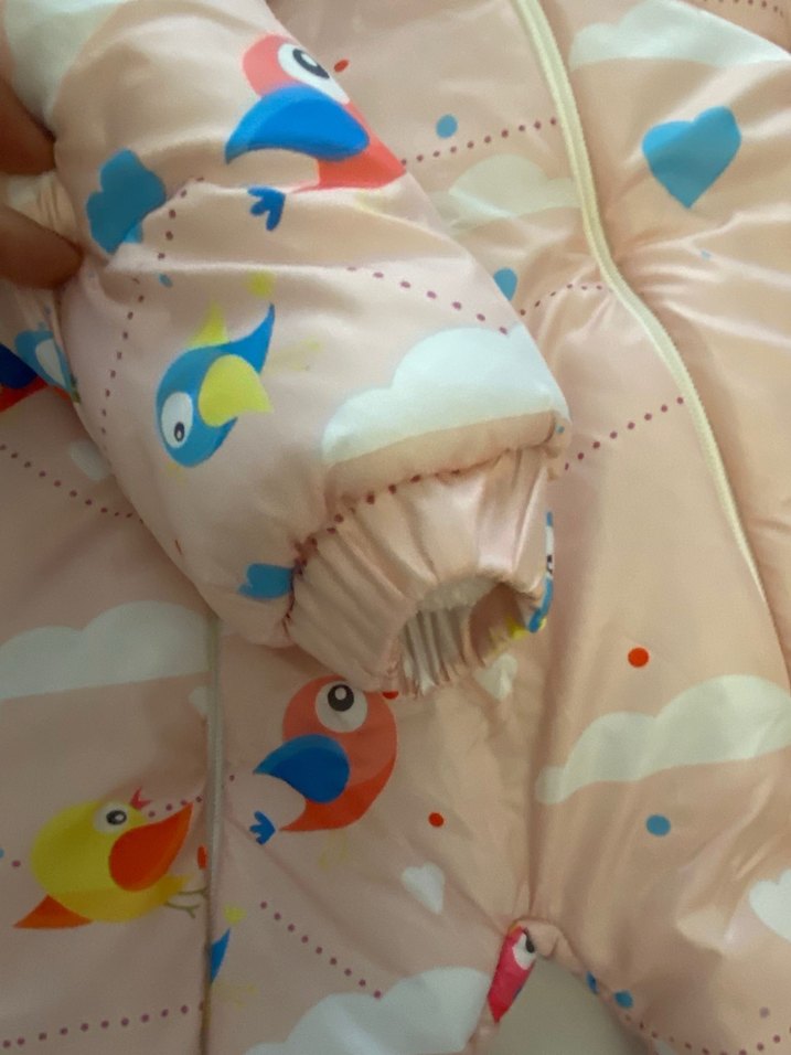 Kapüşonlu Baskılı Kız Bebek Tulumu - Görsel 5