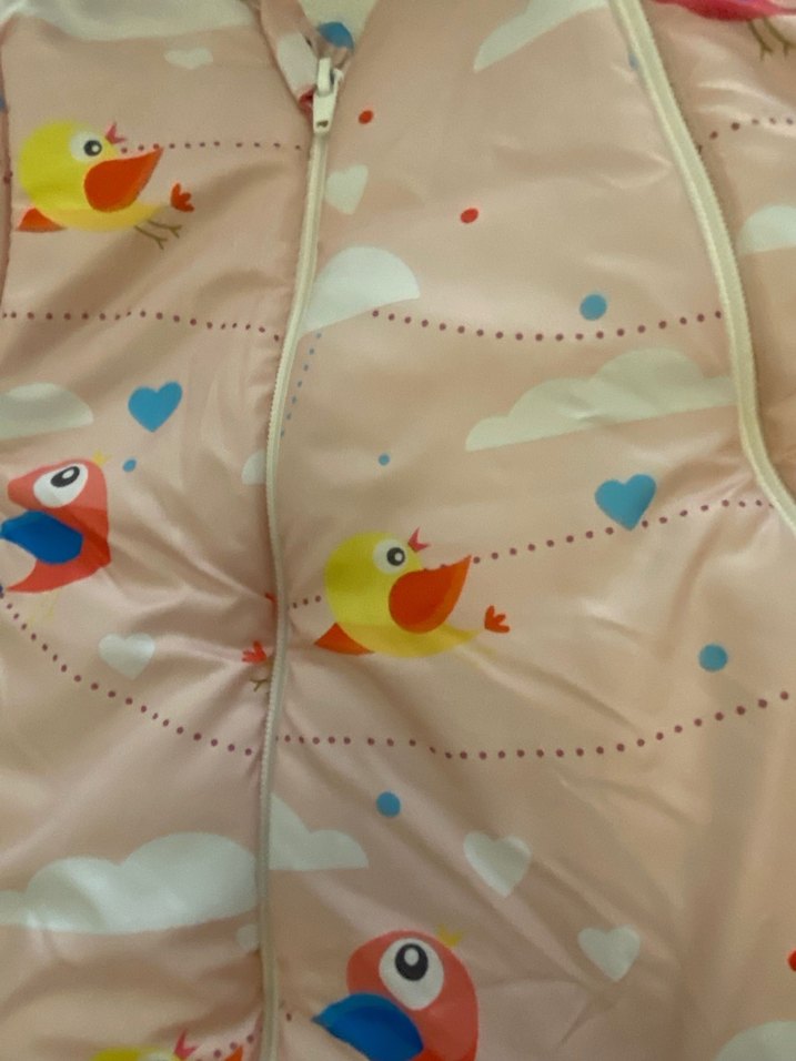 Kapüşonlu Baskılı Kız Bebek Tulumu - Görsel 4