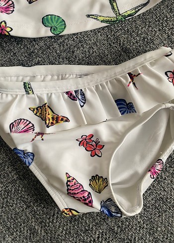 6-12 ay Kız Bebek Uzun Kollu Desenli Fırfırlı Takım mayo - Görsel 3