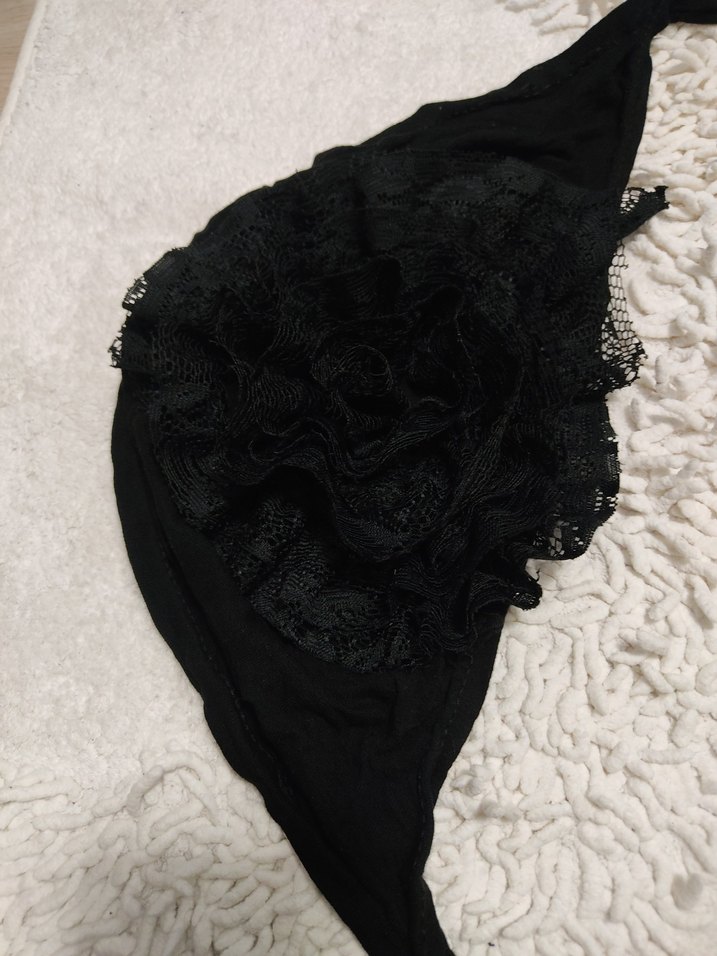 Dantel Detaylı Siyah bayan bone - Görsel 3