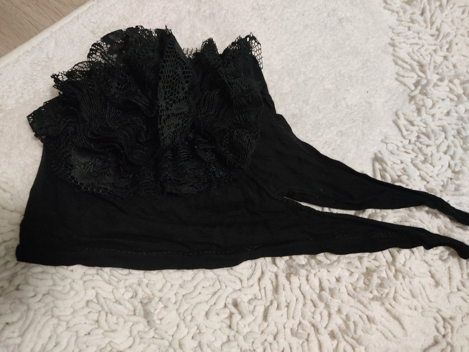 Dantel Detaylı Siyah bayan bone - Görsel 2