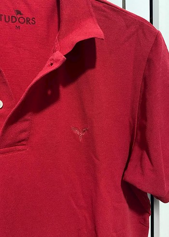 Tudors Kırmızı Erkek Polo Yaka Kısa Kollu Tişört - Görsel 3