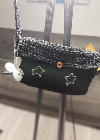 Örgü Siyah Kadın Çanta - Görsel 2