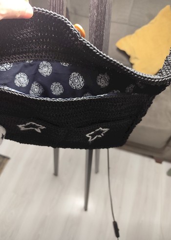 Örgü Siyah Kadın Çanta - Görsel 3