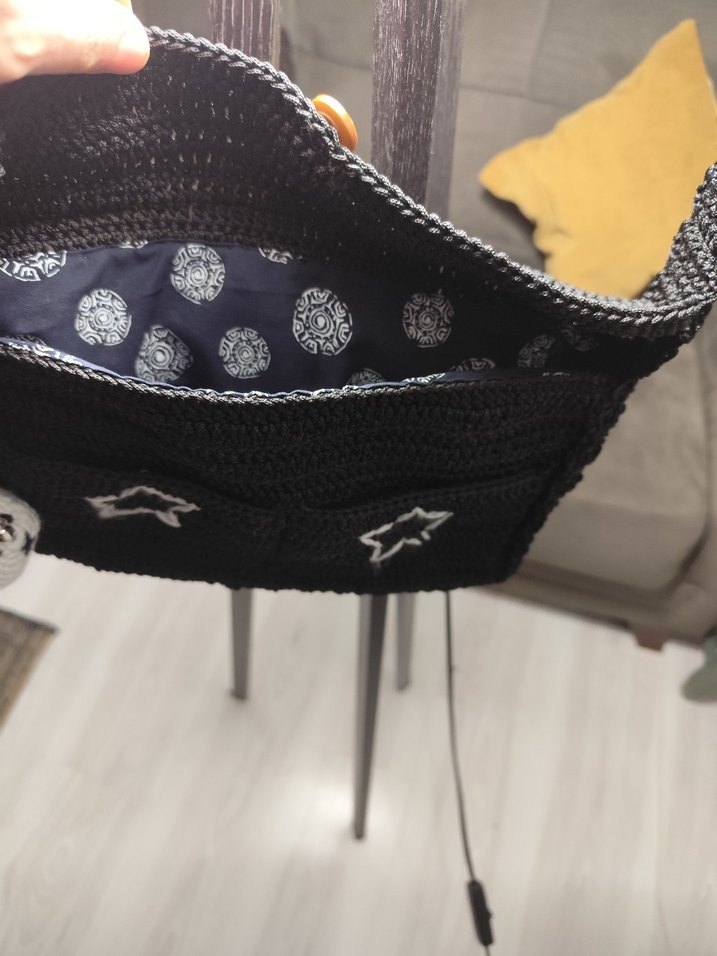 Örgü Siyah Kadın Çanta - Görsel 3