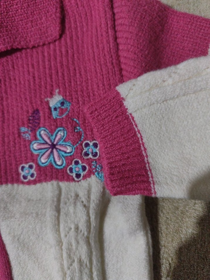 Renkli Nakışlı Kız Triko Hırka - Görsel 2