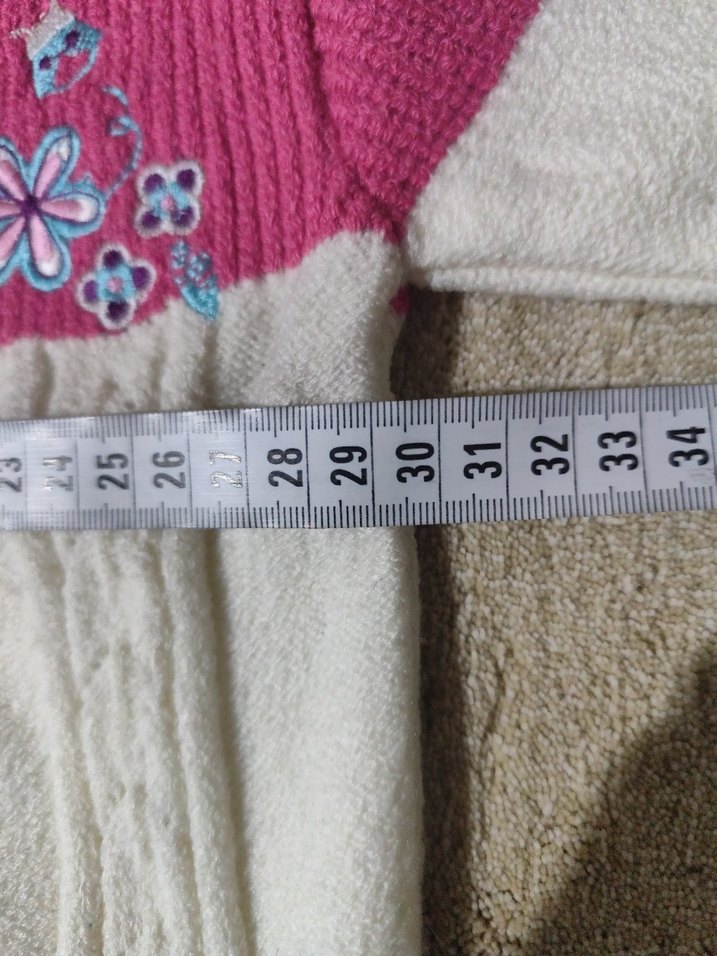 Renkli Nakışlı Kız Triko Hırka - Görsel 4