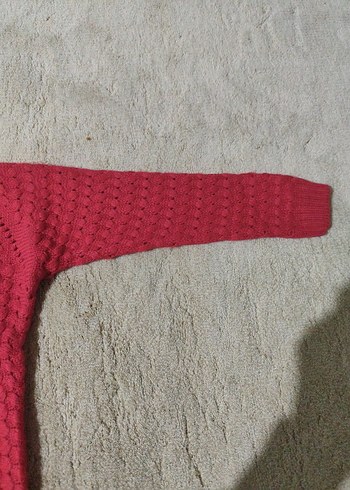 Kız Çocuk Kırmızı Örgü Hırka - Görsel 2