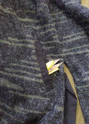 Gri Kapüşonlu Uzun Örme kiz Ceket - Görsel 2