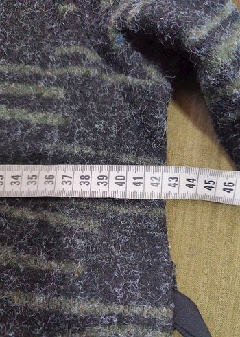 Gri Kapüşonlu Uzun Örme kiz Ceket - Görsel 7