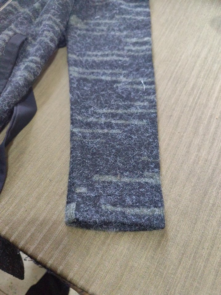 Gri Kapüşonlu Uzun Örme kiz Ceket - Görsel 3