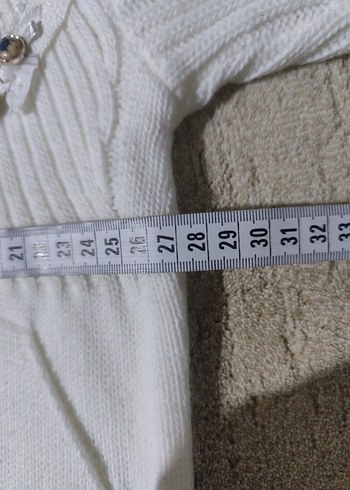 Kız Çocuk Beyaz Triko Fermuarlı Hırka - Görsel 6