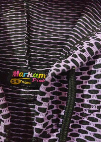 Mor Kapüşonlu Fermuarlı Kız Çocuk Ceketi - Görsel 2