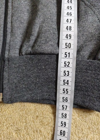 Kız Çocuk Gri Kapüşonlu Fermuarlı Sweatshirt - Görsel 6