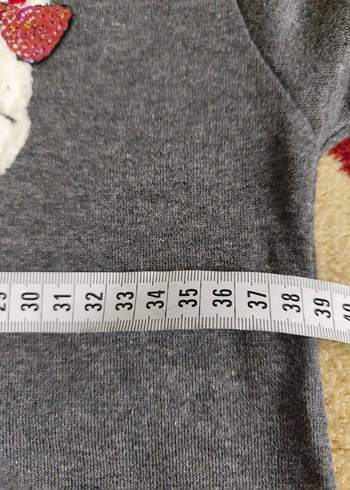 Gri Kapüşonlu Nakışlı Kız Sweatshirt - Görsel 6