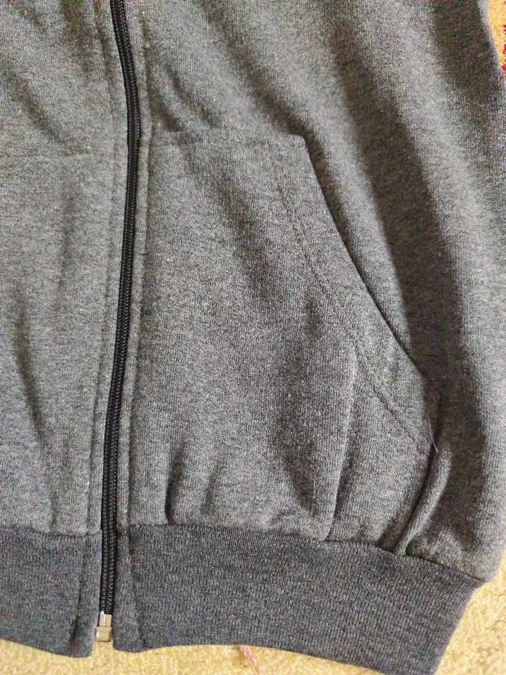 Gri Kapüşonlu Nakışlı Kız Sweatshirt - Görsel 2