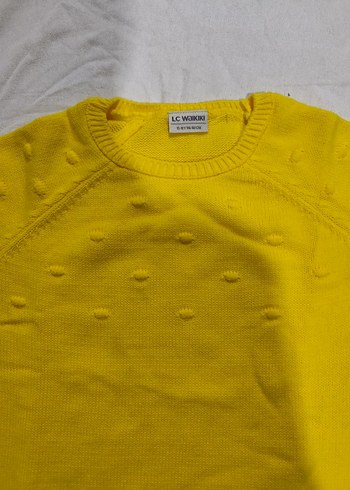 Sarı Kız Çocuk Örgü Sweatshirt - Görsel 2