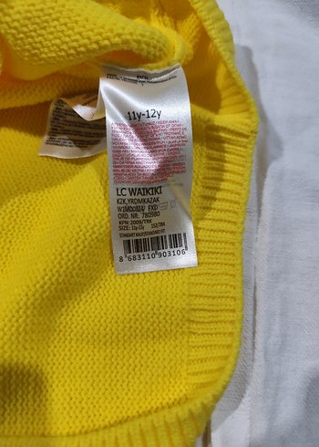 Sarı Kız Çocuk Örgü Sweatshirt - Görsel 3