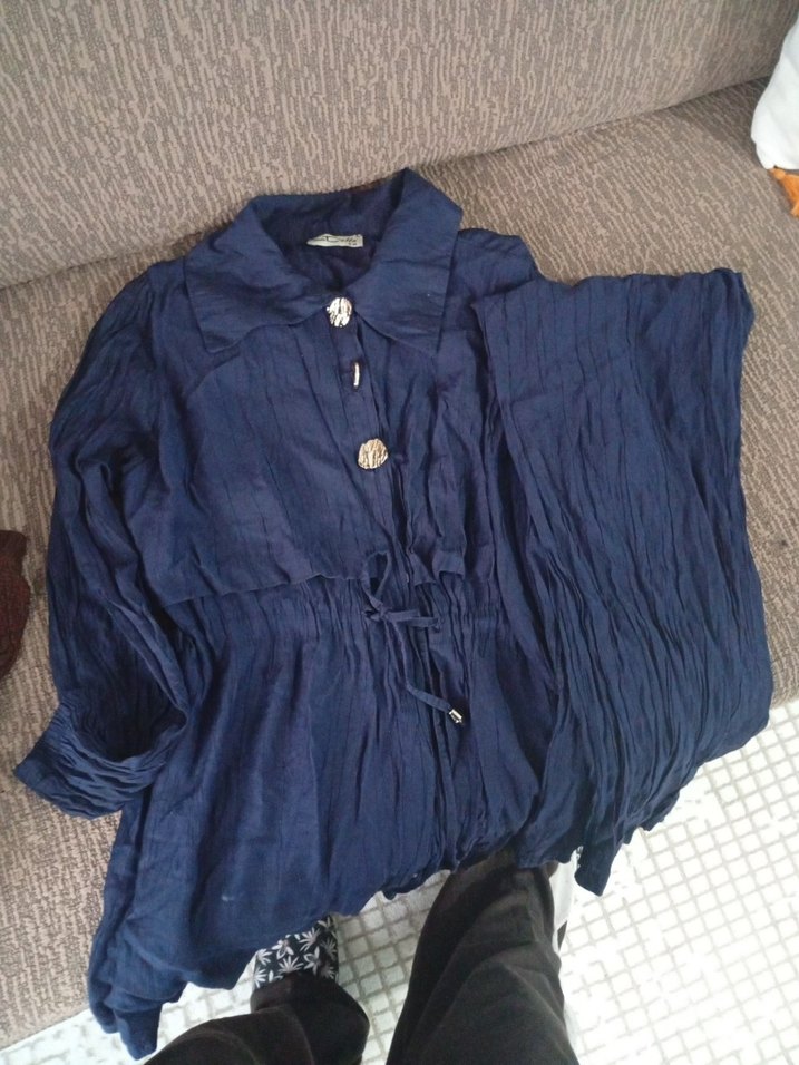 Lacivert Düğmeli Pantolonn Kadın takım - Görsel 3