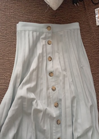 Bej Uzun Piliseli Keten Etek - Görsel 2