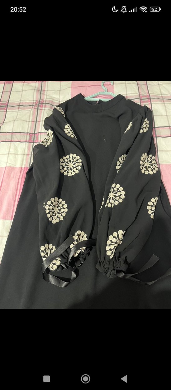 kolları tül çiçekli elbise - Görsel 2