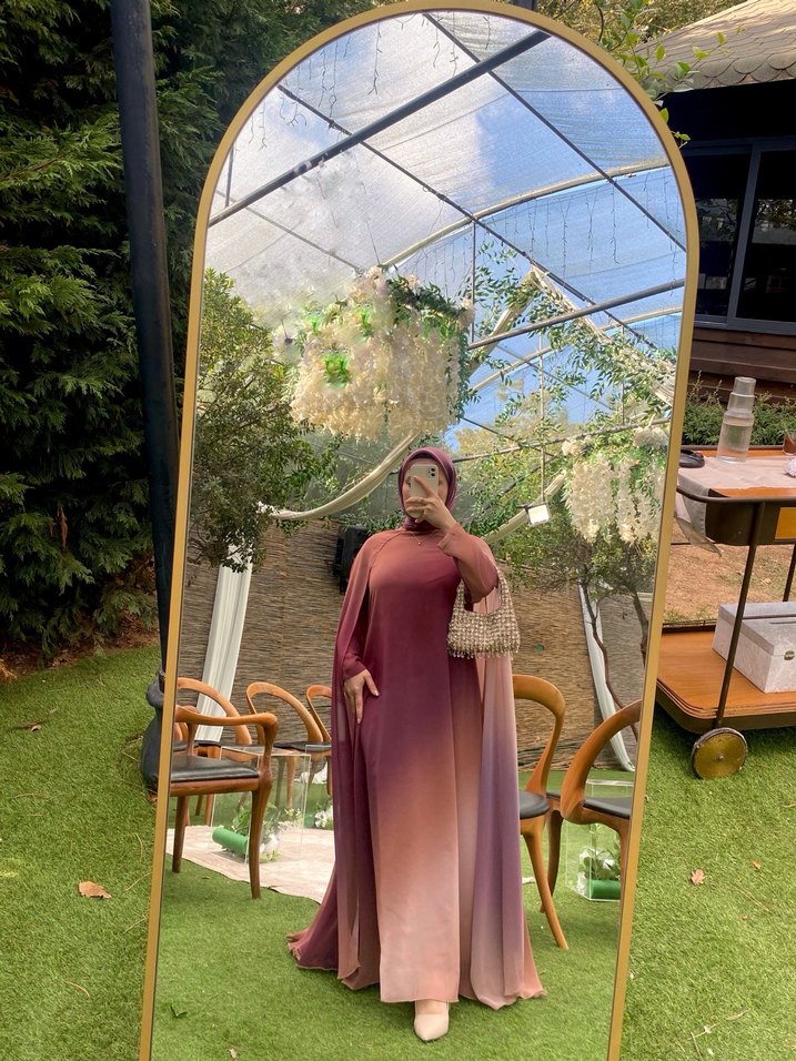 Bordo Uzun Kollu Bohem Kadın Elbise - Görsel 2