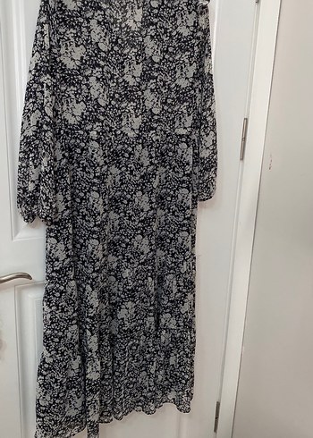 Uzun Gri Bohem Elbise - Görsel 3