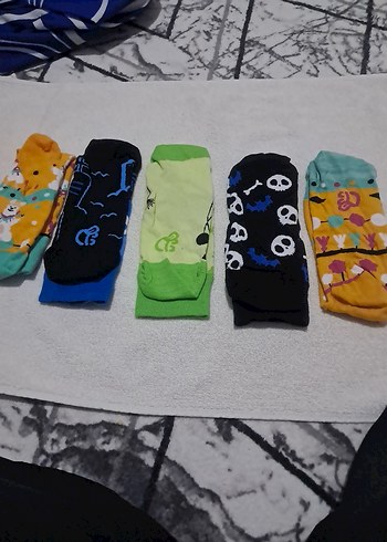 Bayanlar için Renkli Baskılı Çorap Seti - Görsel 2