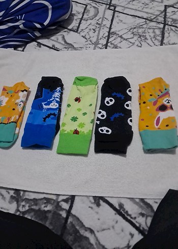 Bayanlar için Renkli Baskılı Çorap Seti - Görsel 3