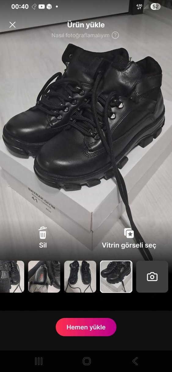 Siyah Goth Erkek Ayakkabı Bağcığı - Görsel 2