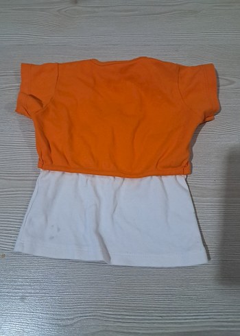 Kız Çocuk Turuncu Bolero Detaylı Beyaz Tişört - Görsel 2