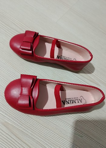 Kız Çocuk Kırmızı Tokalı Babet - Görsel 2