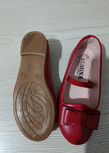 Kız Çocuk Kırmızı Tokalı Babet - Görsel 4