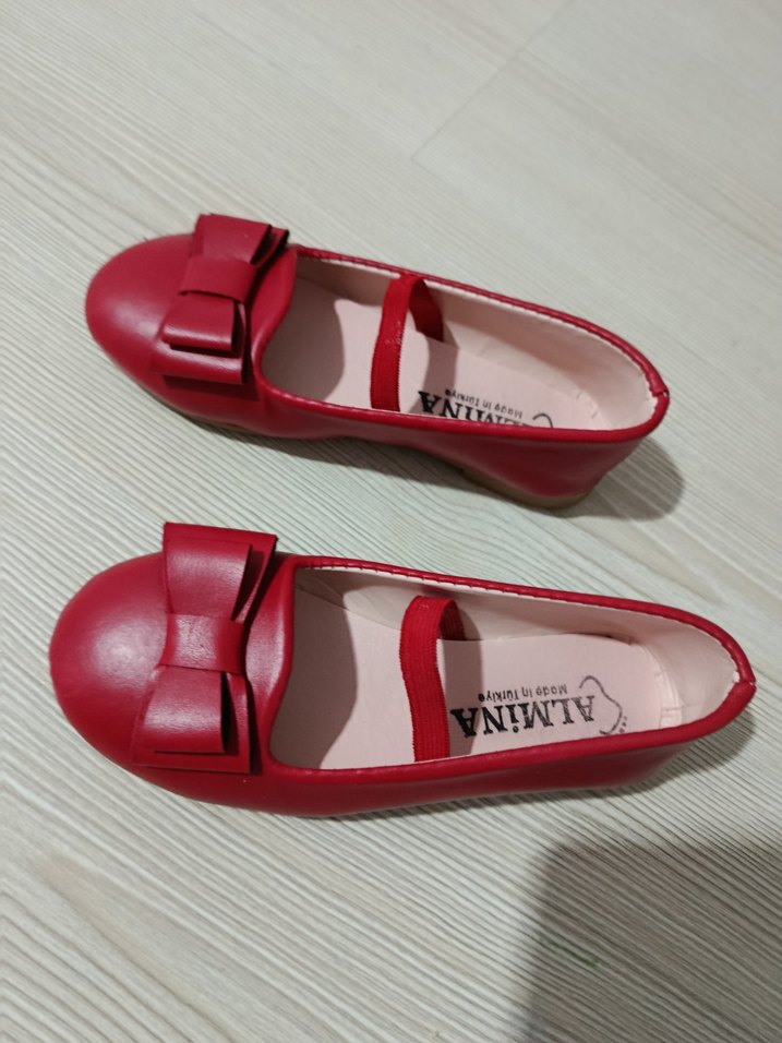 Kız Çocuk Kırmızı Tokalı Babet - Görsel 2