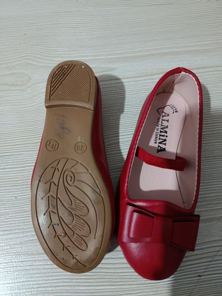 Kız Çocuk Kırmızı Tokalı Babet - Görsel 4