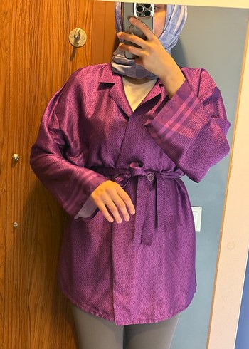 s Beden Parlak Mor Uzun Kadın kimono