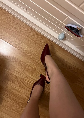 Bordo rugan Tokalı Stiletto