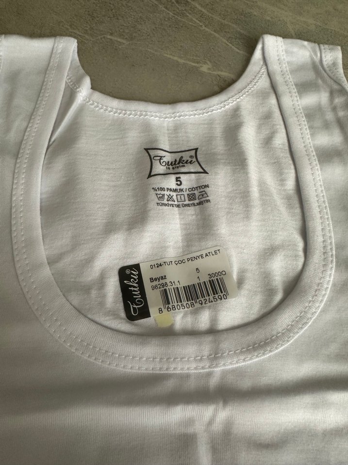 Beyaz Erkek Çocuk Atlet - Görsel 2