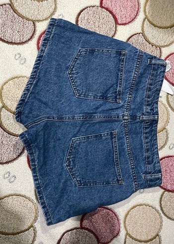 Kadın Mavi Mini Denim Şort - Görsel 2