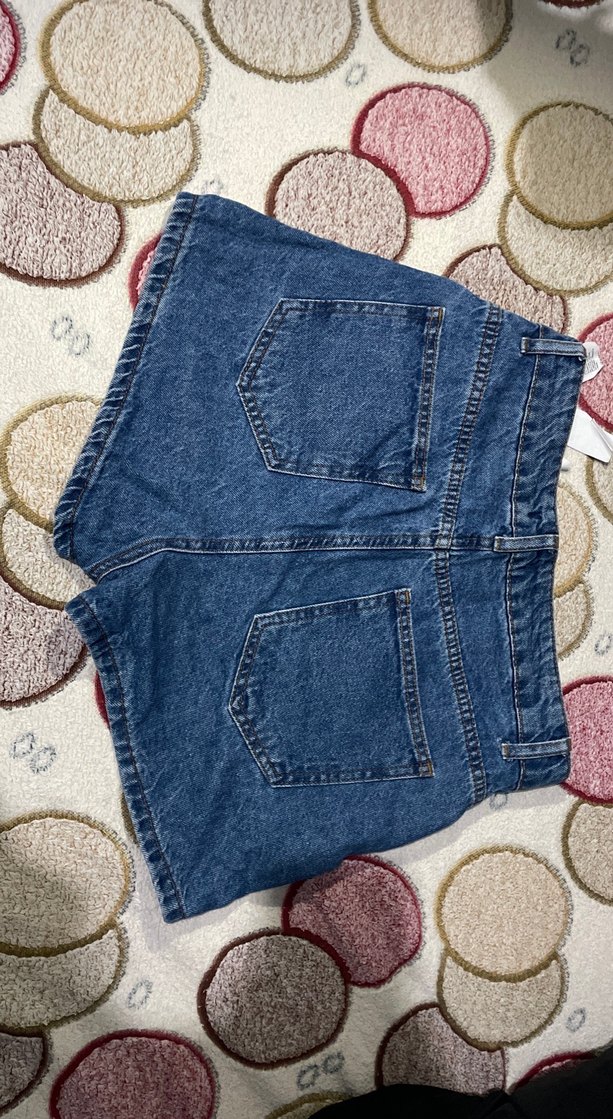 Kadın Mavi Mini Denim Şort - Görsel 2
